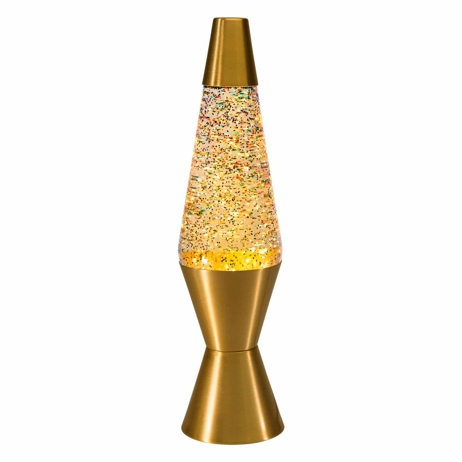 14.5″ LAVA LAMP RAINBOW GLITTER – CLEAR/GOLD Q2